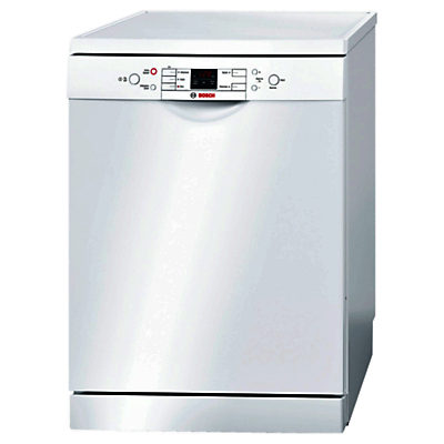 Bosch SMS58M42GB Freestanding Dishwasher, White Bosch SMS58M42GB Freestanding Dishwasher, White